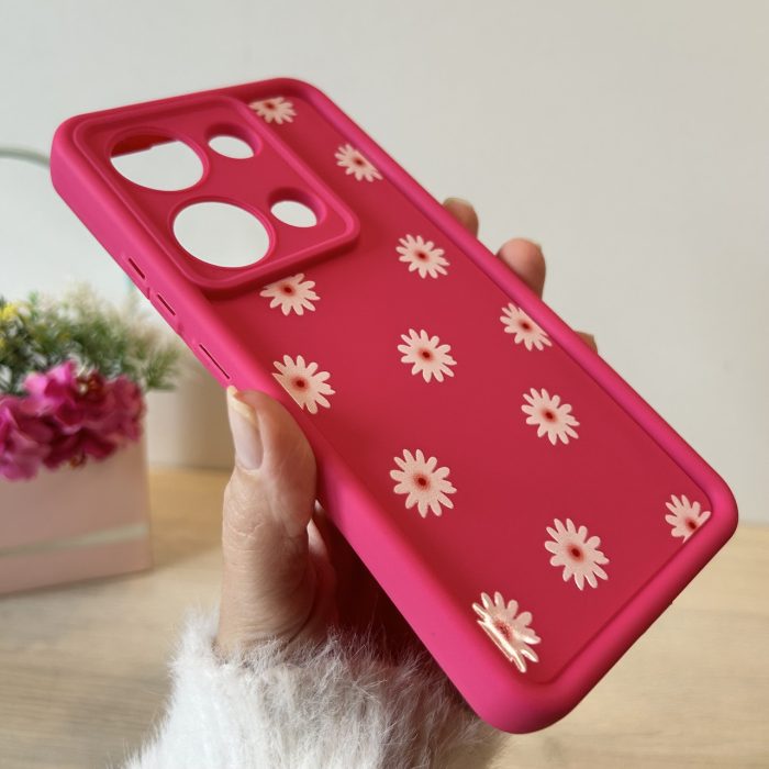 Чохол для xiaomi redmi Note 13 pro 4g силіконовий з малюнком TPU Pictures Case рожевий ромашки - Зображення 4