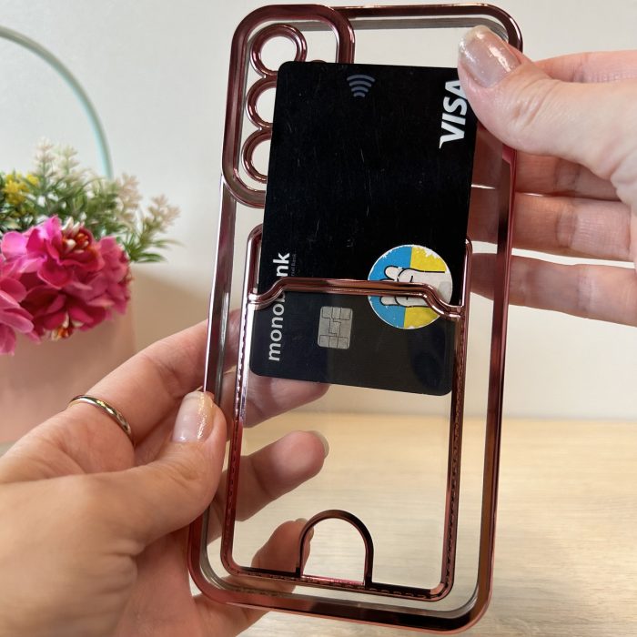 Чохол на Samsung A24 силіконовий із рожевою рамкою та кишенею під картки, фото - Зображення 7