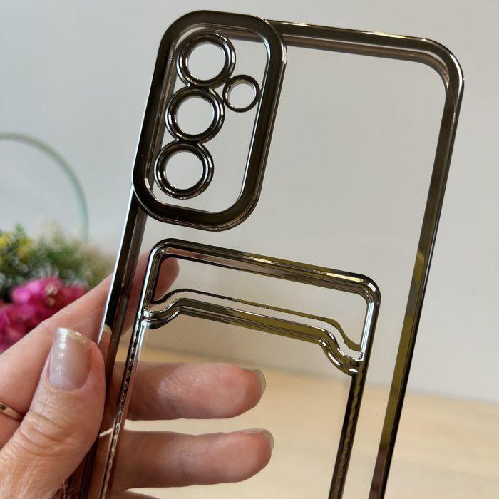 Чохол на Samsung A24 силіконовий зі сріблястою рамкою та кишенею під картки, фото - Зображення 7