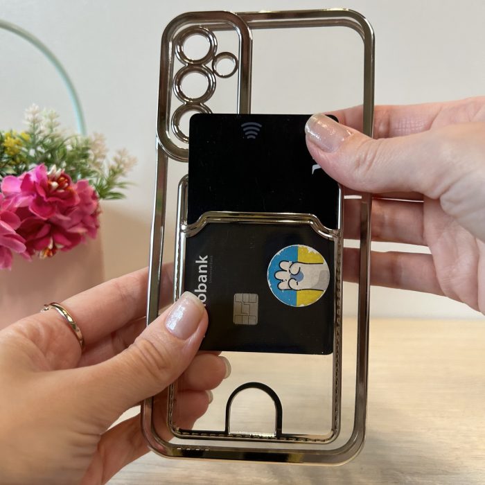 Чохол на Samsung A24 силіконовий зі сріблястою рамкою та кишенею під картки, фото - Зображення 9