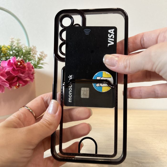 Чохол на Samsung A25 5g силіконовий із сірою рамкою та кишенею під картки - Зображення 9