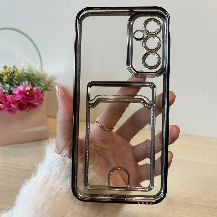 Чохол на Samsung A25 5g силіконовий із сірою рамкою та кишенею під картки - Зображення 8