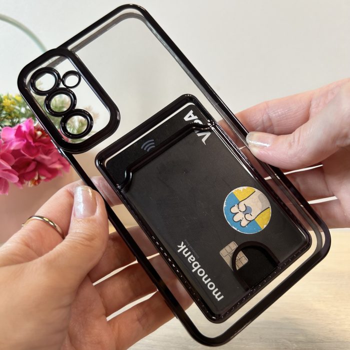 Чохол на Samsung A25 5g силіконовий із сірою рамкою та кишенею під картки - Зображення 10