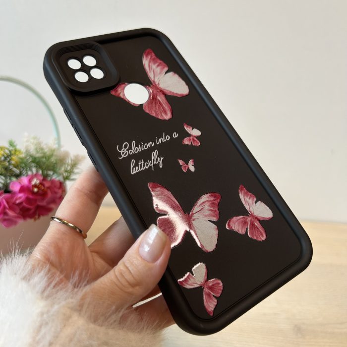 Чохол для xiaomi redmi 9c / redmi 10a силіконовий з малюнком TPU Pictures Case чорний з метеликами - Зображення 5