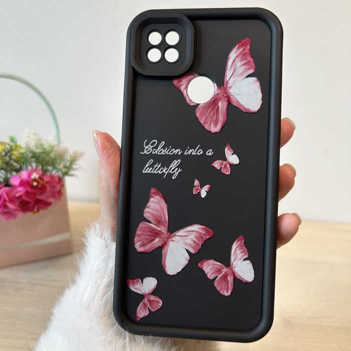 Чохол для xiaomi redmi 9c / redmi 10a силіконовий з малюнком TPU Pictures Case чорний з метеликами - Зображення 2