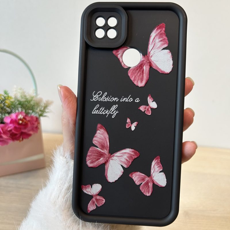 Чохол для xiaomi redmi 9c / redmi 10a силіконовий з малюнком TPU Pictures Case чорний з метеликами
