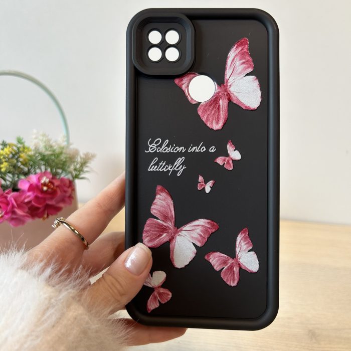 Чохол для xiaomi redmi 9c / redmi 10a силіконовий з малюнком TPU Pictures Case чорний з метеликами - Зображення 3