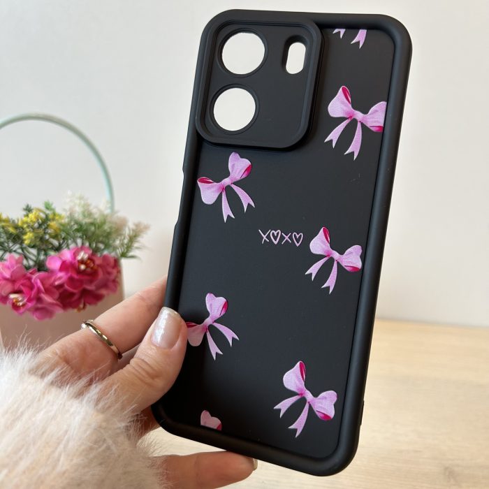 Чехол для xiaomi redmi 13c 4g силиконовый с рисунком TPU Pictures Case черный с бантиками - Зображення 2