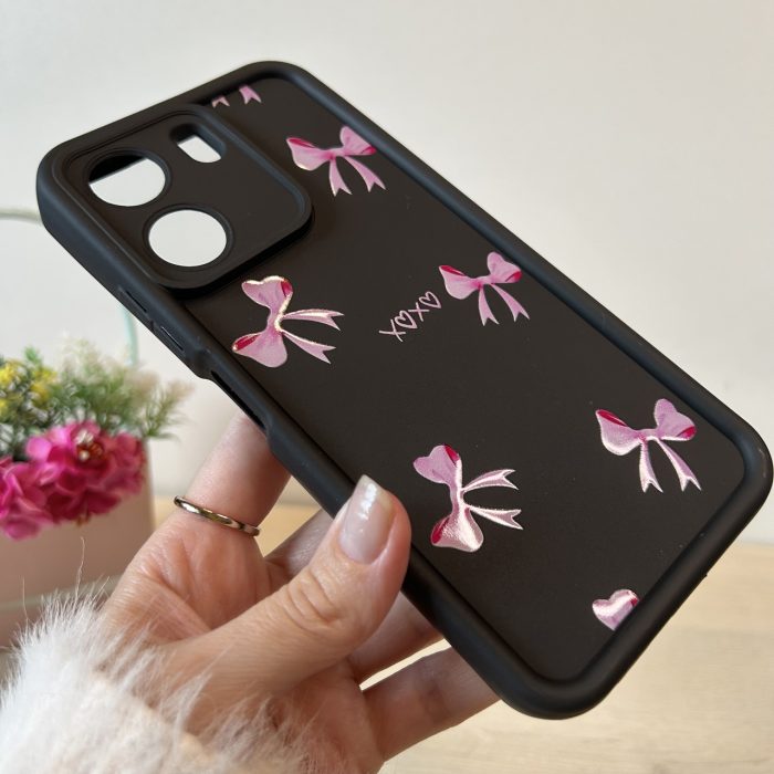 Чехол для xiaomi redmi 13c 4g силиконовый с рисунком TPU Pictures Case черный с бантиками - Зображення 3