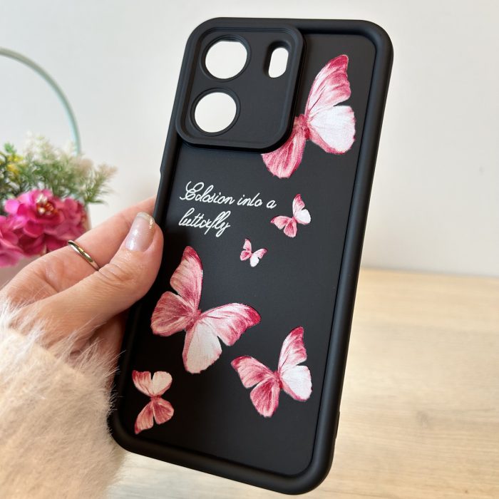 Чохол для xiaomi redmi 13c 4g силіконовий з малюнком TPU Pictures Case чорний з метеликами - Зображення 4