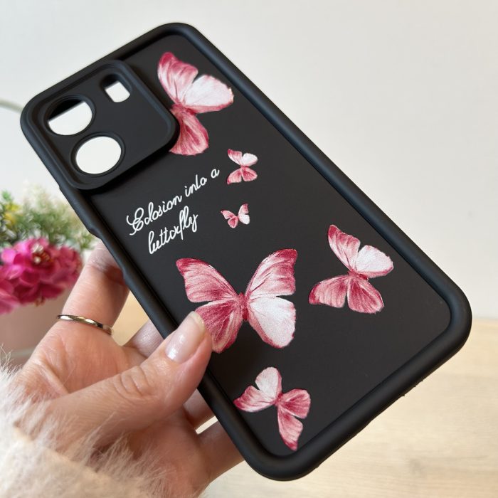 Чохол для xiaomi redmi 13c 4g силіконовий з малюнком TPU Pictures Case чорний з метеликами - Зображення 5