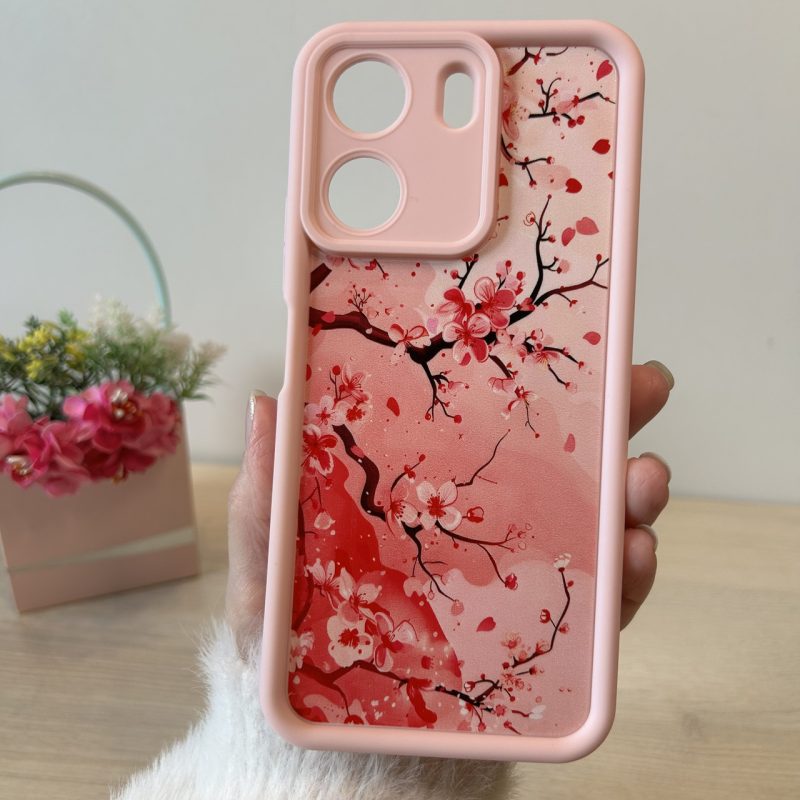Чохол для xiaomi redmi 13c 4g силіконовий з малюнком TPU Pictures Case пудровий із сакурою