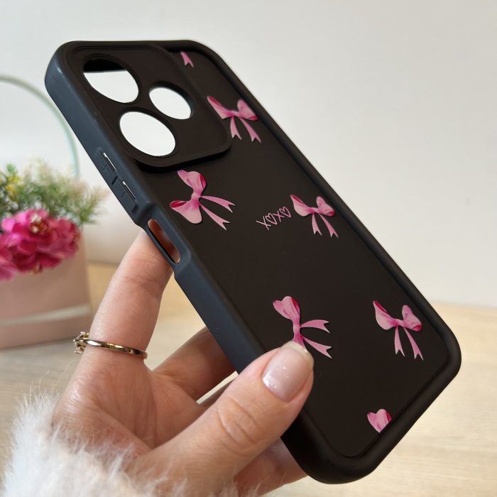Чехол для Xiaomi redmi 13 4g силиконовый с рисунком TPU Pictures Case черный с бантиками - Зображення 5