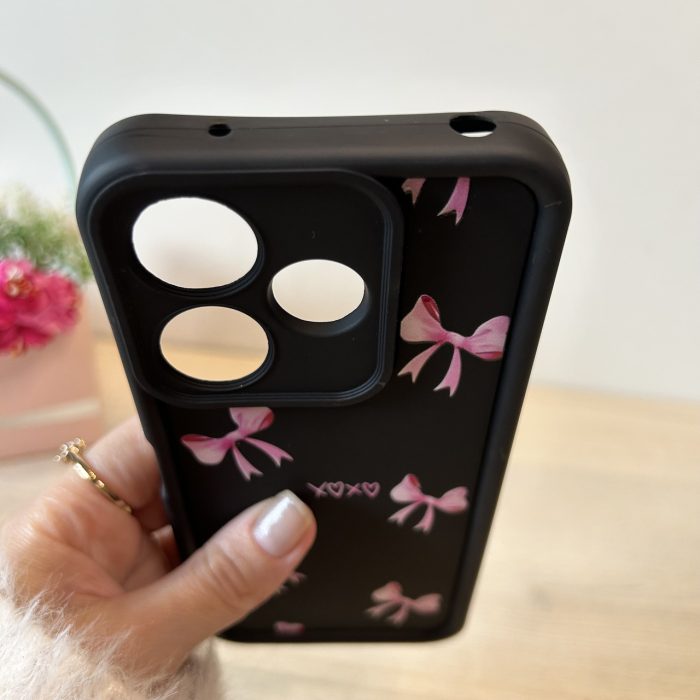 Чехол для Xiaomi redmi 13 4g силиконовый с рисунком TPU Pictures Case черный с бантиками - Зображення 7
