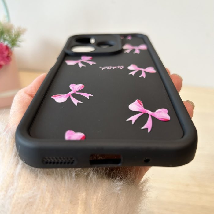 Чехол для Xiaomi redmi 13 4g силиконовый с рисунком TPU Pictures Case черный с бантиками - Зображення 8