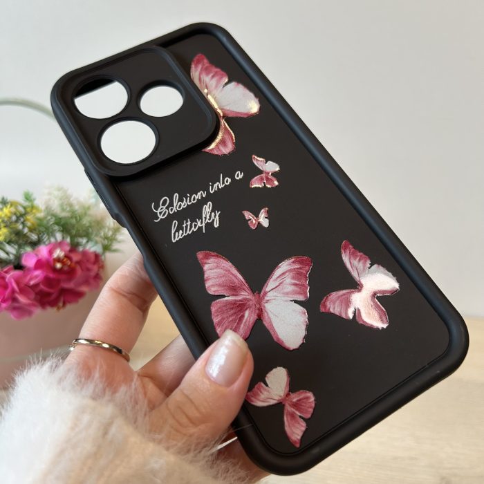 Чохол для Xiaomi redmi 13 4g силіконовий з малюнком TPU Pictures Case чорний з метеликами - Зображення 5