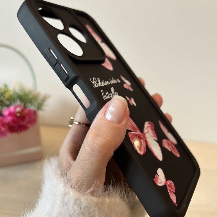 Чохол для Xiaomi redmi 13 4g силіконовий з малюнком TPU Pictures Case чорний з метеликами - Зображення 7