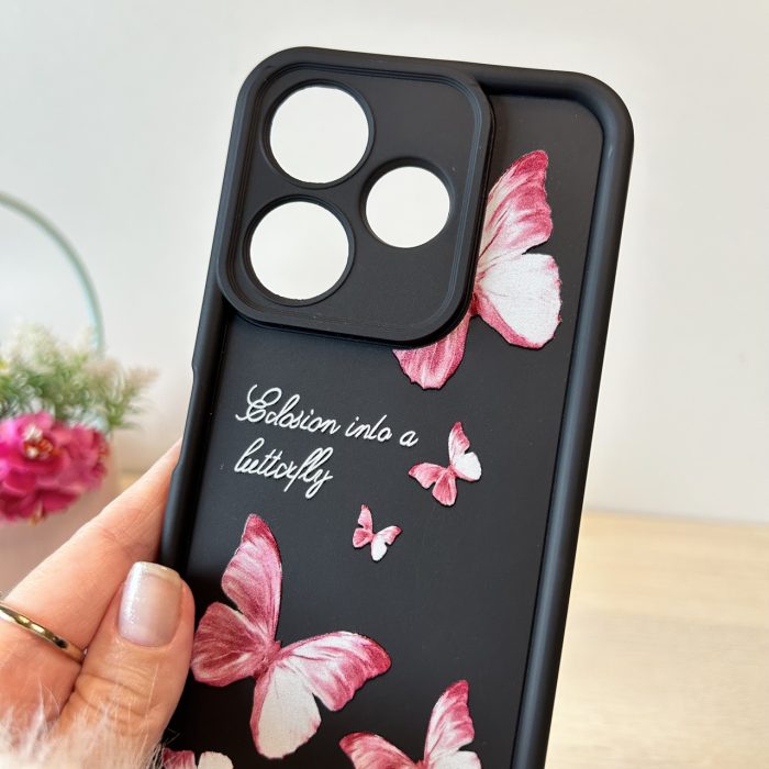 Чохол для Xiaomi redmi 13 4g силіконовий з малюнком TPU Pictures Case чорний з метеликами - Зображення 8