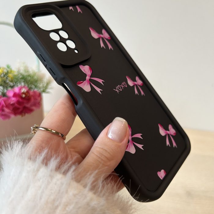 Чехол для xiaomi redmi Note 11 4g / Note 11s силиконовый с рисунком TPU Pictures Case черный с бантиками - Зображення 5