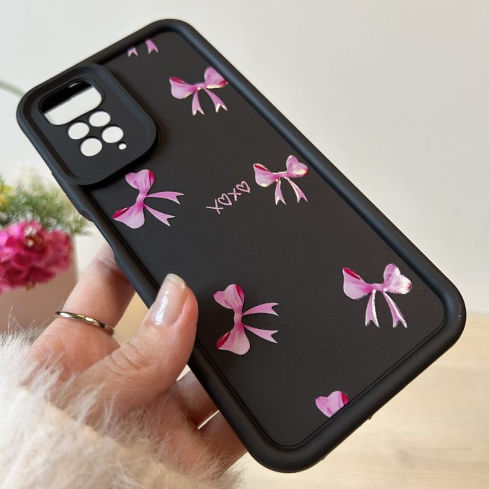 Чехол для xiaomi redmi Note 11 4g / Note 11s силиконовый с рисунком TPU Pictures Case черный с бантиками - Зображення 7