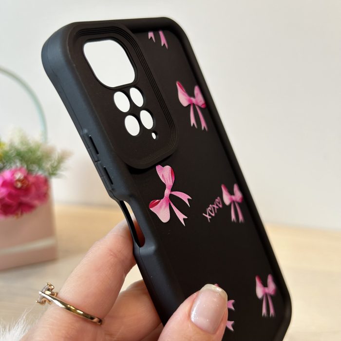 Чехол для xiaomi redmi Note 11 4g / Note 11s силиконовый с рисунком TPU Pictures Case черный с бантиками - Зображення 6