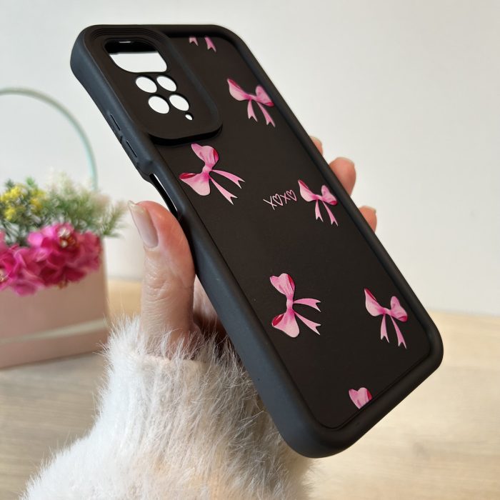 Чехол для xiaomi redmi Note 11 4g / Note 11s силиконовый с рисунком TPU Pictures Case черный с бантиками - Зображення 3
