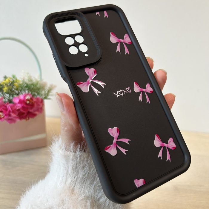 Чехол для xiaomi redmi Note 11 4g / Note 11s силиконовый с рисунком TPU Pictures Case черный с бантиками - Зображення 4
