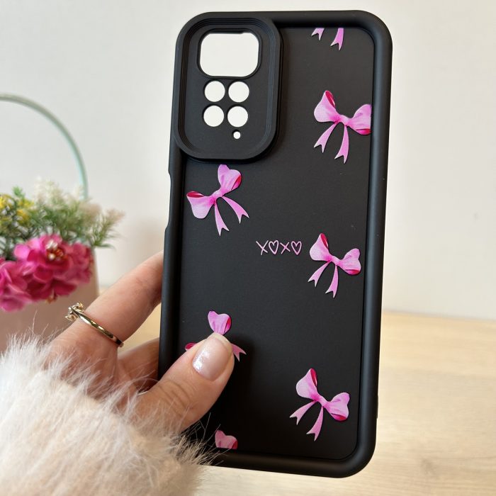 Чехол для xiaomi redmi Note 11 4g / Note 11s силиконовый с рисунком TPU Pictures Case черный с бантиками - Зображення 2