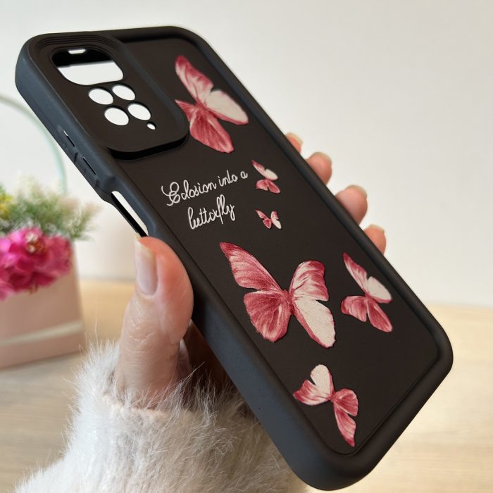 Чохол для xiaomi redmi Note 11 4g / Note 11s силіконовий з малюнком TPU Pictures Case чорний з метеликами - Зображення 5