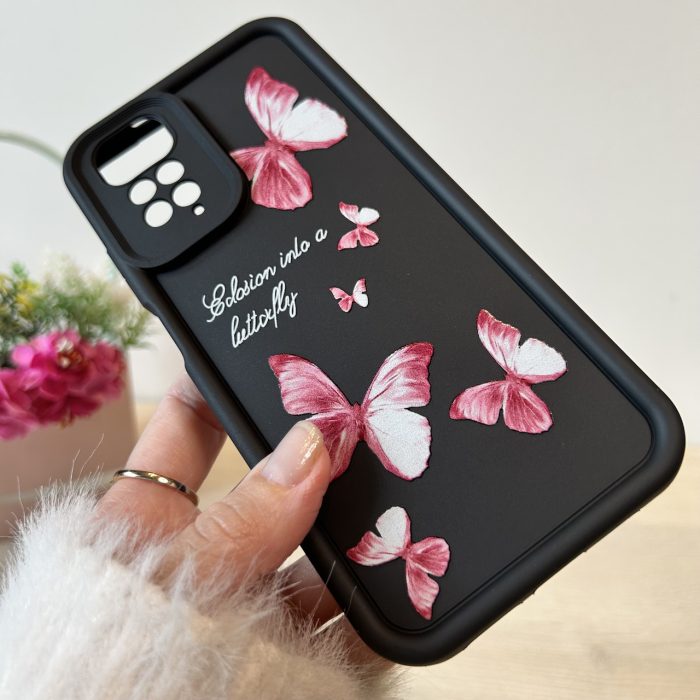 Чохол для xiaomi redmi Note 11 4g / Note 11s силіконовий з малюнком TPU Pictures Case чорний з метеликами - Зображення 6