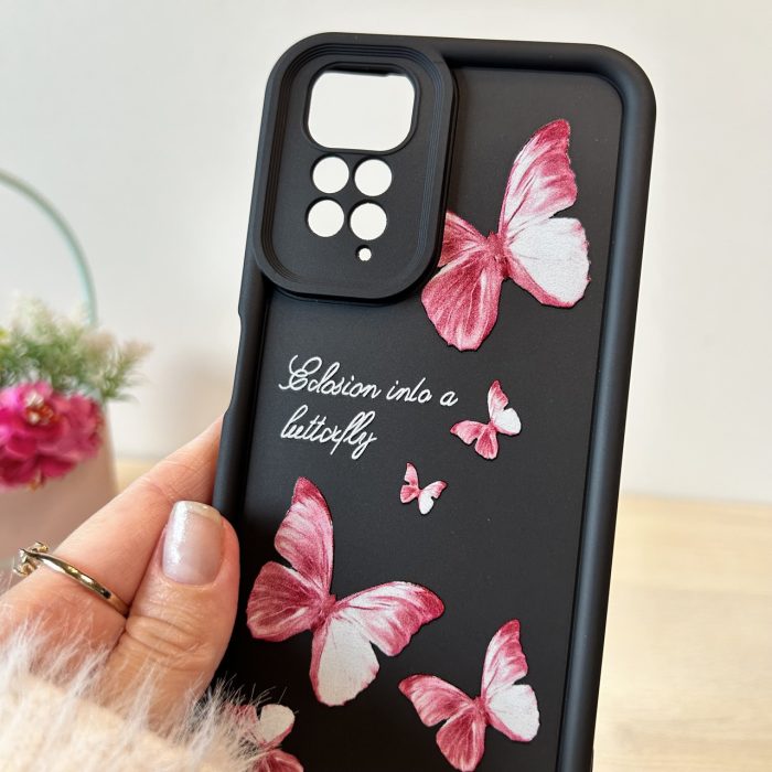 Чохол для xiaomi redmi Note 11 4g / Note 11s силіконовий з малюнком TPU Pictures Case чорний з метеликами - Зображення 8