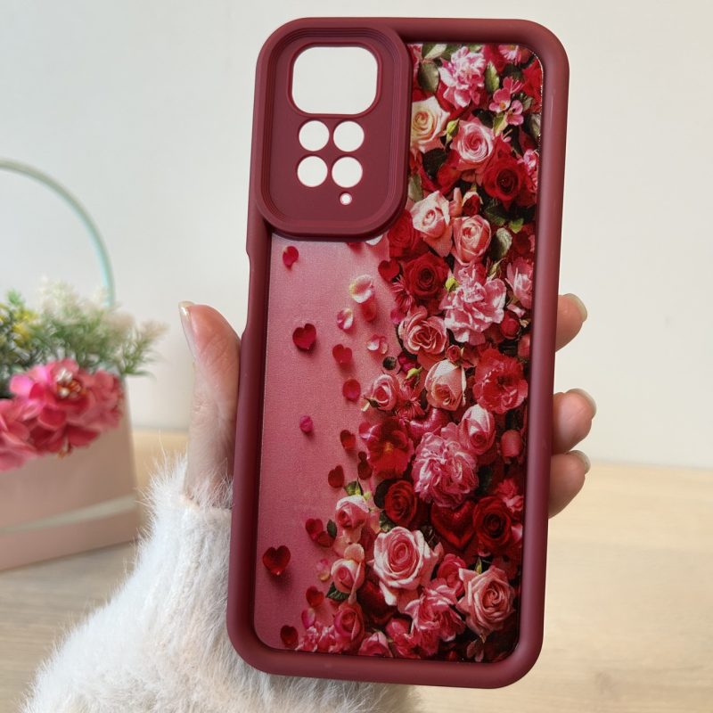 Чохол для xiaomi redmi Note 11 4g / Note 11s силіконовий з малюнком TPU Pictures Case бордо з трояндами