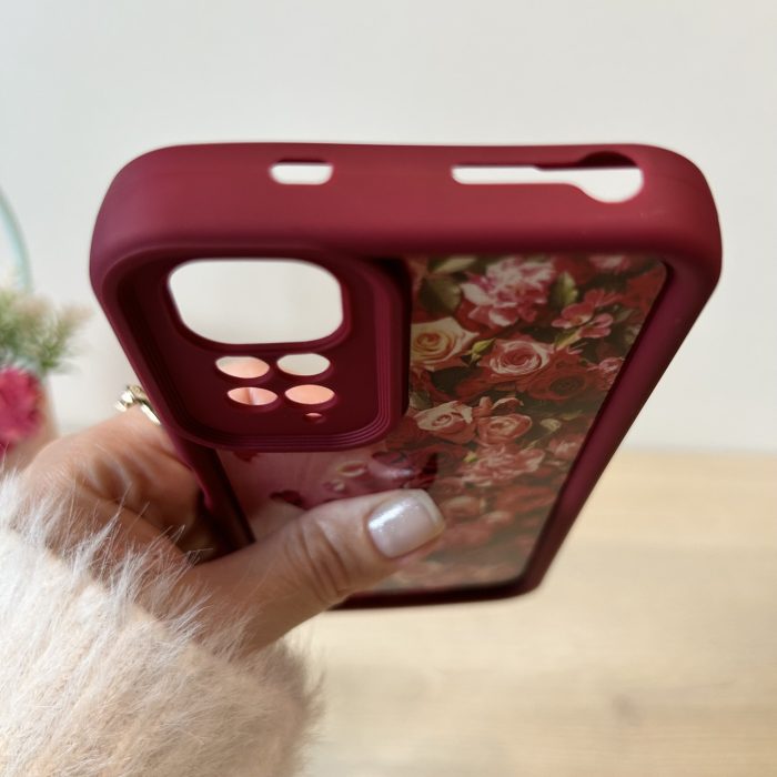 Чохол для xiaomi redmi Note 11 4g / Note 11s силіконовий з малюнком TPU Pictures Case бордо з трояндами - Зображення 8