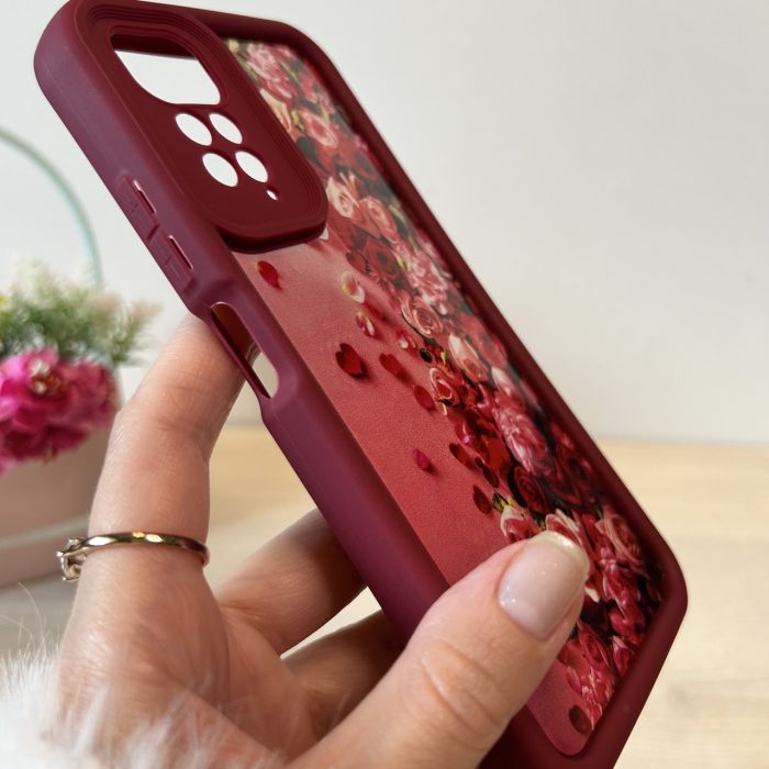 Чохол для xiaomi redmi Note 11 4g / Note 11s силіконовий з малюнком TPU Pictures Case бордо з трояндами - Зображення 4