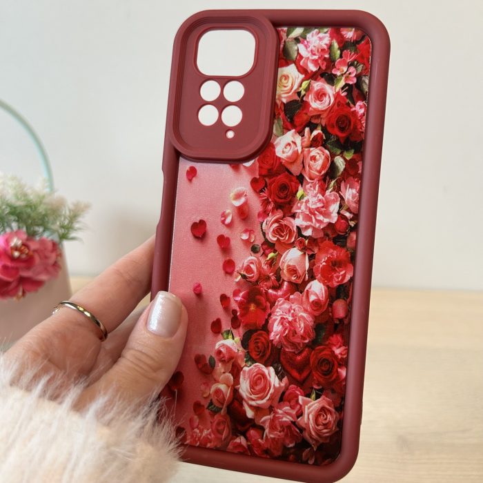 Чохол для xiaomi redmi Note 11 4g / Note 11s силіконовий з малюнком TPU Pictures Case бордо з трояндами - Зображення 2