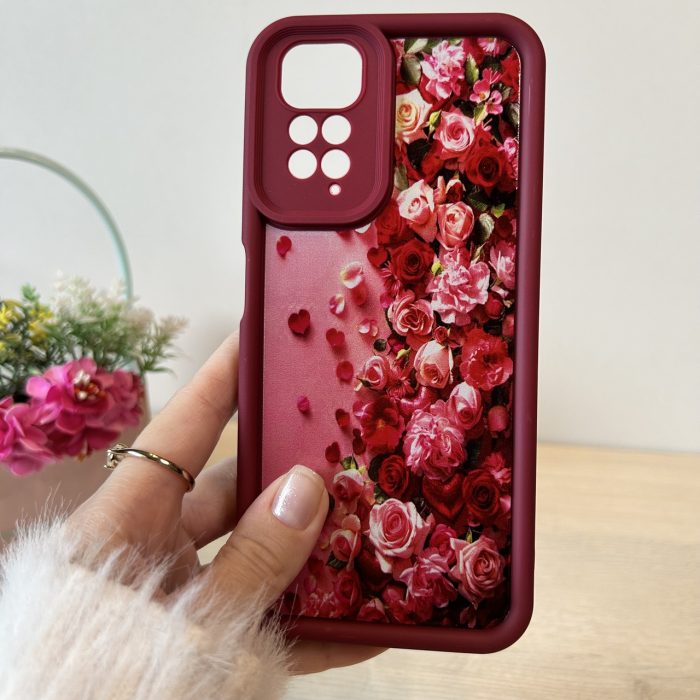 Чохол для xiaomi redmi Note 11 4g / Note 11s силіконовий з малюнком TPU Pictures Case бордо з трояндами - Зображення 3