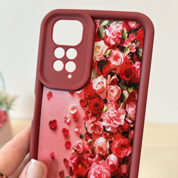 Чохол для xiaomi redmi Note 11 4g / Note 11s силіконовий з малюнком TPU Pictures Case бордо з трояндами - Зображення 7