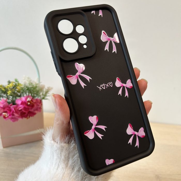 Чехол на xiaomi redmi Note 12 4g силиконовый с рисунком TPU Pictures Case черный с бантиками - Зображення 3
