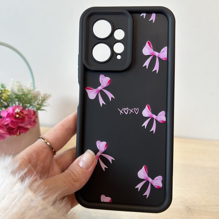 Чехол на xiaomi redmi Note 12 4g силиконовый с рисунком TPU Pictures Case черный с бантиками - Зображення 2