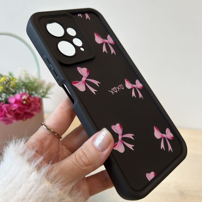 Чехол на xiaomi redmi Note 12 4g силиконовый с рисунком TPU Pictures Case черный с бантиками - Зображення 4