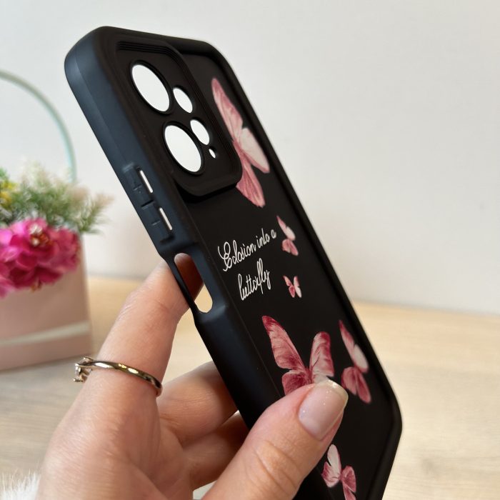 Чохол на xiaomi redmi Note 12 4g силіконовий з малюнком TPU Pictures Case чорний з метеликами - Зображення 5