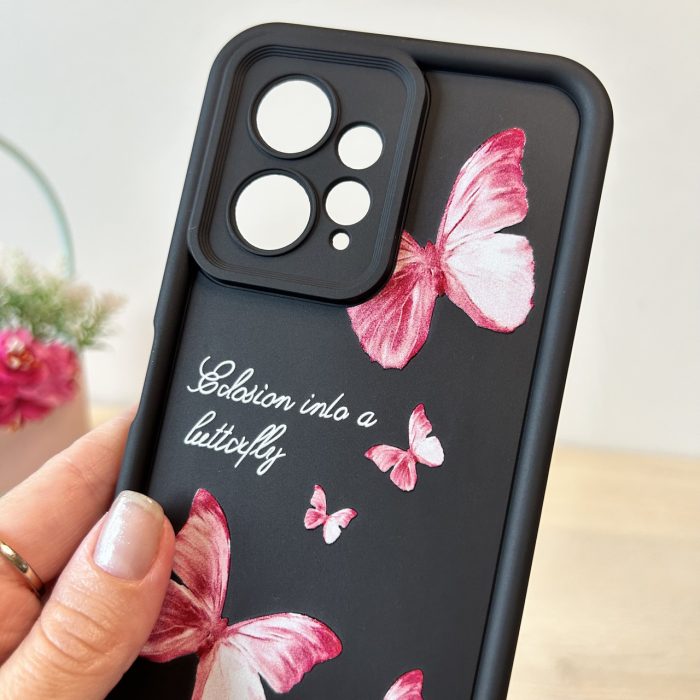 Чохол на xiaomi redmi Note 12 4g силіконовий з малюнком TPU Pictures Case чорний з метеликами - Зображення 7