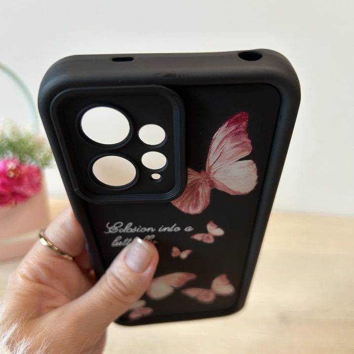 Чохол на xiaomi redmi Note 12 4g силіконовий з малюнком TPU Pictures Case чорний з метеликами - Зображення 6
