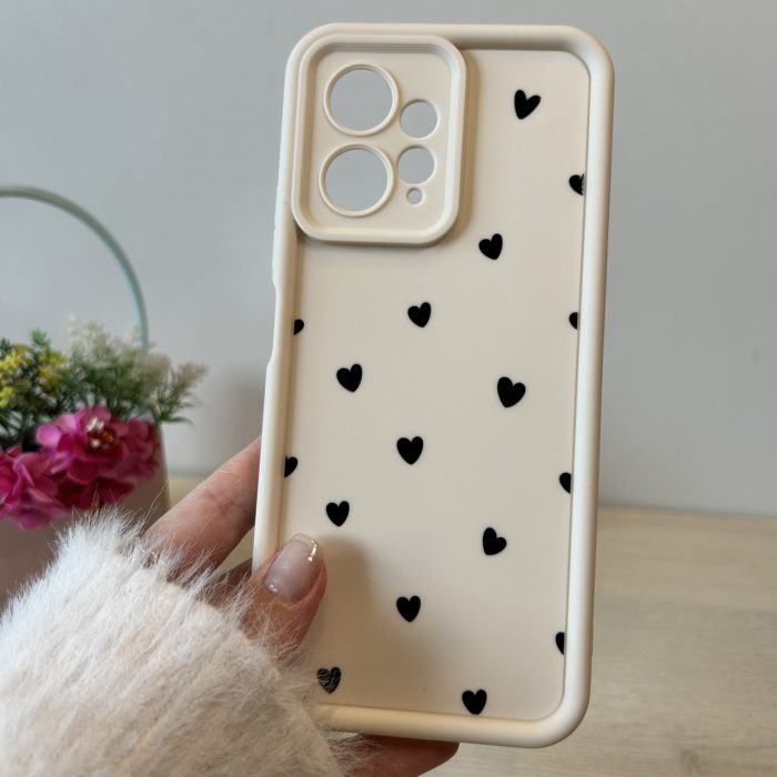 Чохол на xiaomi redmi Note 12 4g силіконовий з малюнком TPU Pictures Case білий із сердечками - Зображення 2