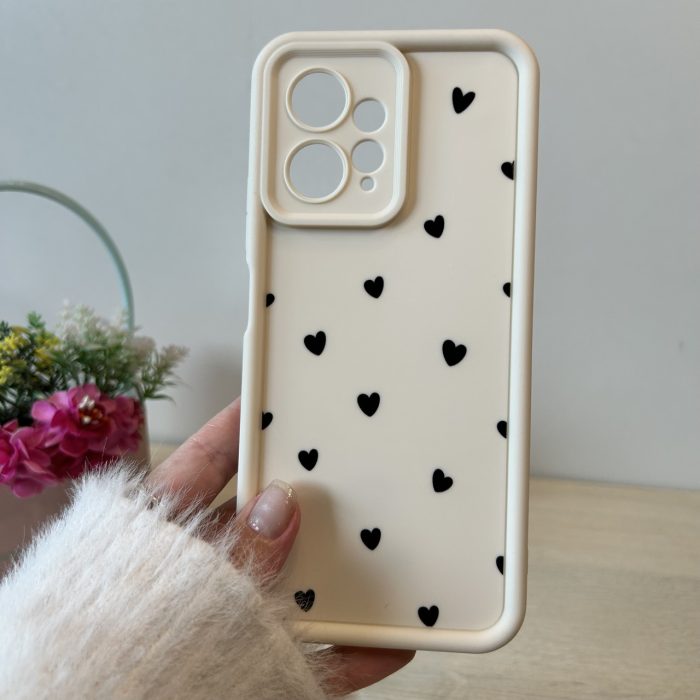 Чохол на xiaomi redmi Note 12 4g силіконовий з малюнком TPU Pictures Case білий із сердечками - Зображення 3