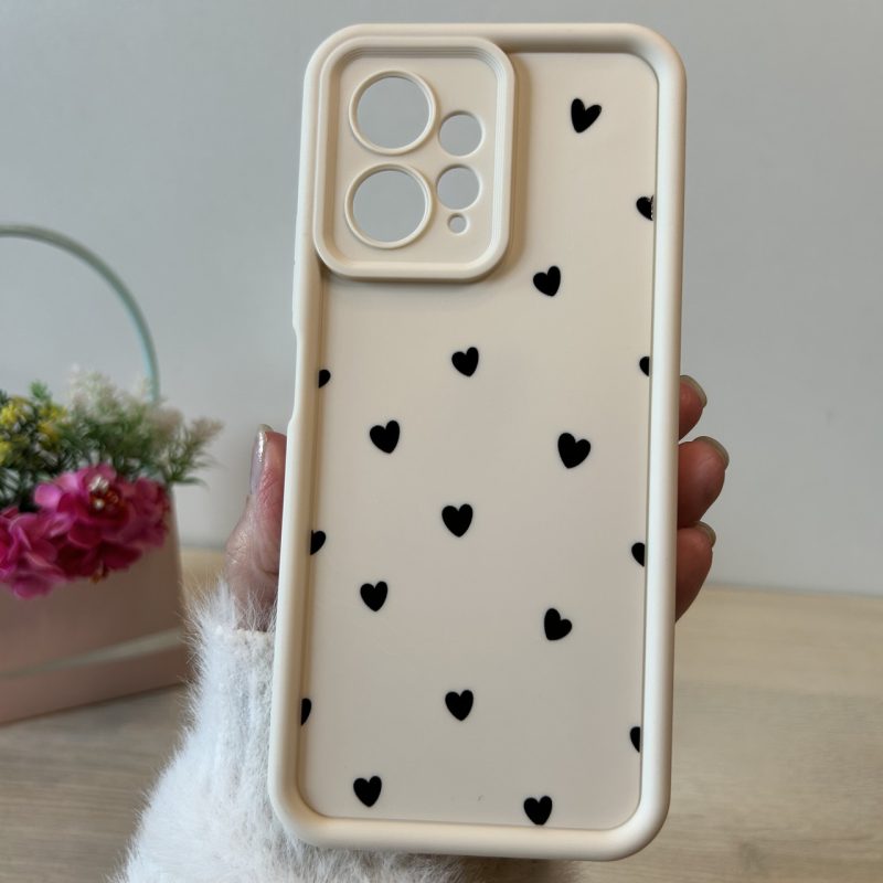 Чохол на xiaomi redmi Note 12 4g силіконовий з малюнком TPU Pictures Case білий із сердечками