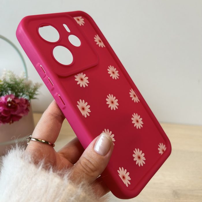 Чехол для Xiaomi redmi Note 14 4g силиконовый с рисунком TPU Pictures Case розовый с ромашками - Зображення 4