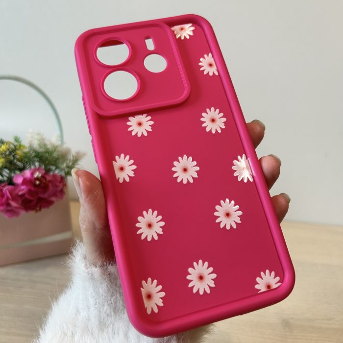 Чехол для Xiaomi redmi Note 14 4g силиконовый с рисунком TPU Pictures Case розовый с ромашками - Зображення 3