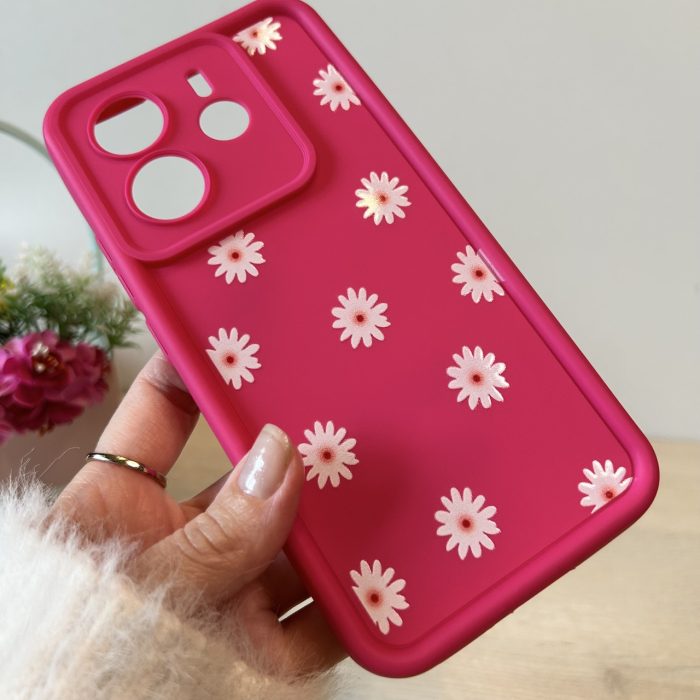 Чехол для Xiaomi redmi Note 14 4g силиконовый с рисунком TPU Pictures Case розовый с ромашками - Зображення 8
