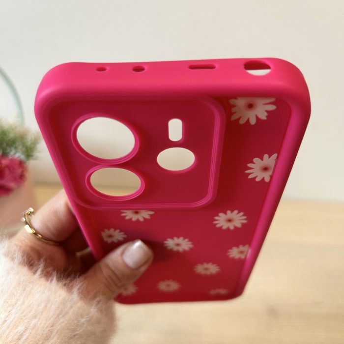Чехол для Xiaomi redmi Note 14 4g силиконовый с рисунком TPU Pictures Case розовый с ромашками - Зображення 6